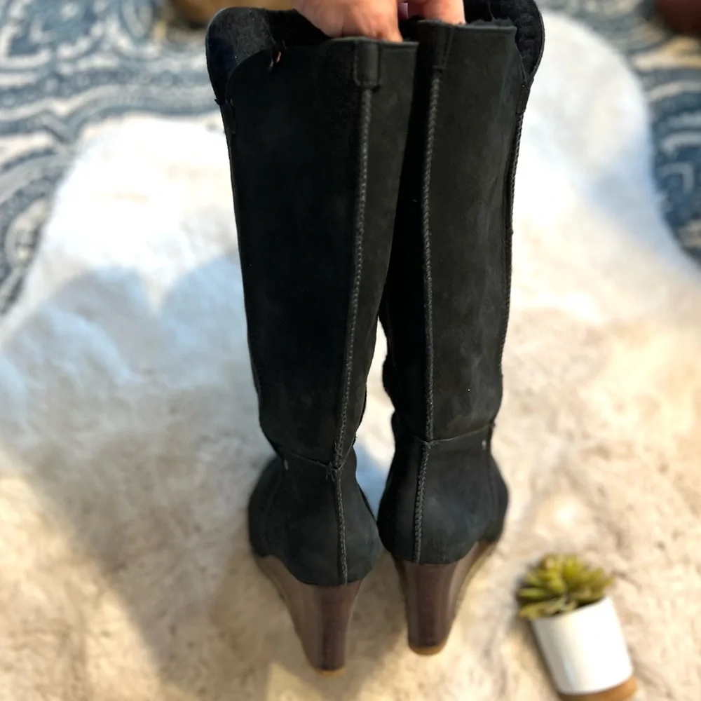 UGG Black Tall Wedge Winter Boots - Picture 10 of 16
